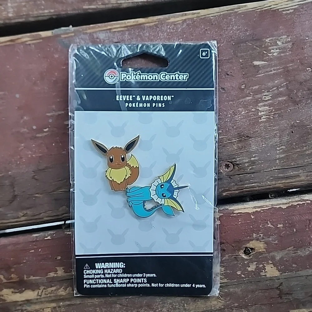 Pokemon Center Rare Eevee Vaporeon Pin Set
